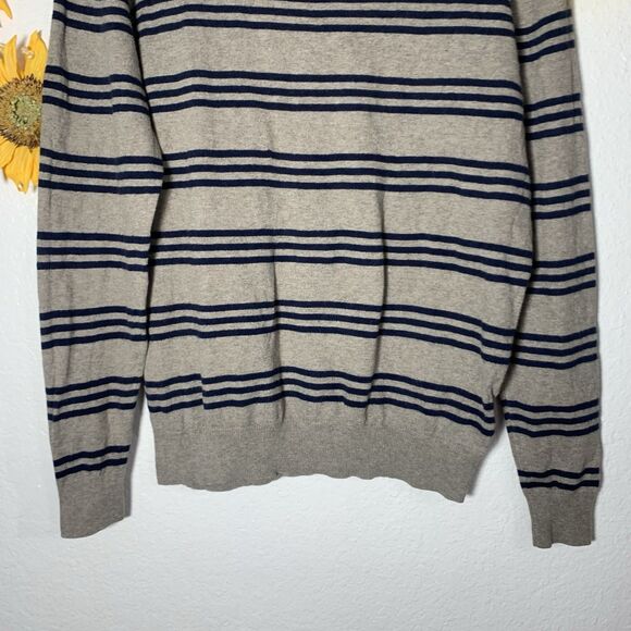 J.Crew men's striped cashmere blend crewneck Long Sleeve Sweater Size Medium - Picture 4 of 9